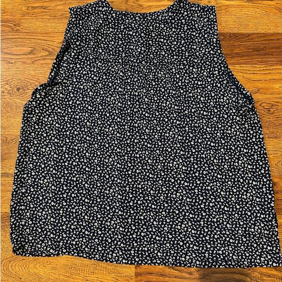 Loft Women's Casual Summer Blouse Navy Blue and White Size XL Chic Workwear - Picture 1 of 7